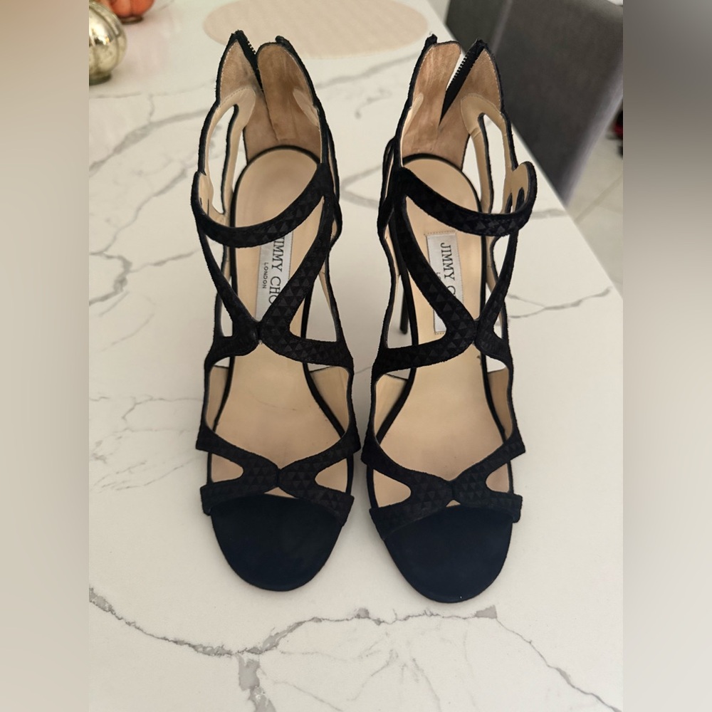 Jimmy Choo Azia Black Strappy Heels